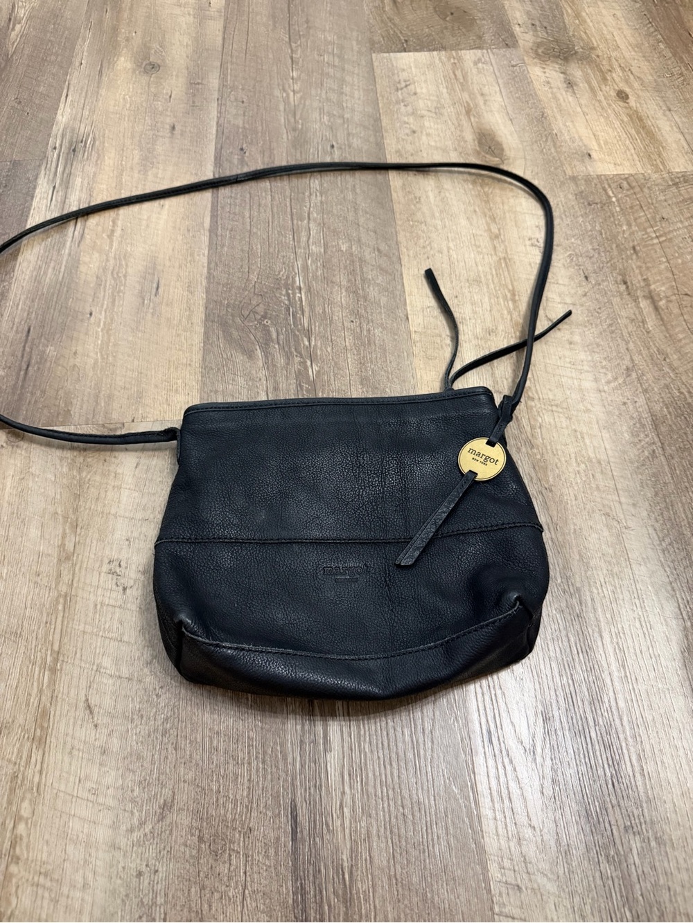 Vintage Margot Black Leather Crossbody
